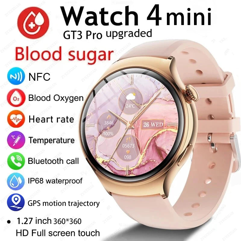 Reloj Inteligente Huawei GT4 Mini para Mujer. Resistente al Agua, Monitor de Salud y Frecuencia Cardíaca.