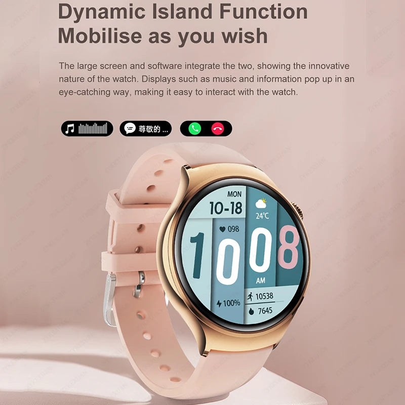 Reloj Inteligente Huawei GT4 Mini para Mujer. Resistente al Agua, Monitor de Salud y Frecuencia Cardíaca.