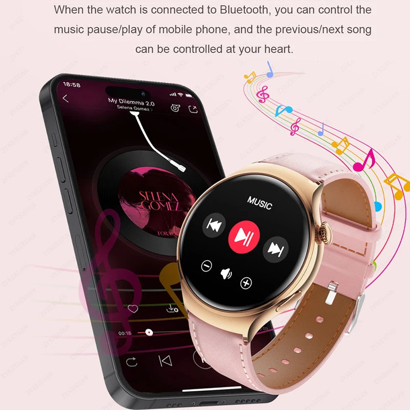 Reloj Inteligente Huawei GT4 Mini para Mujer. Resistente al Agua, Monitor de Salud y Frecuencia Cardíaca.